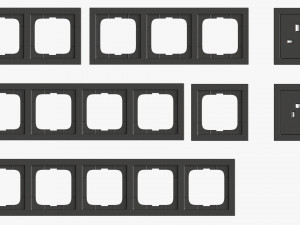 Outlet Frame Set EU US UK Black 3D Модель