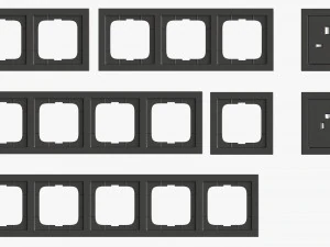 Conjunto de molduras de sa&iacute;da UE EUA Reino Unido Preto Modelo 3D