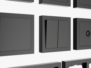Outlet Frame Set EU US UK Black 3D Модель