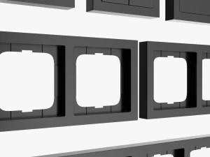 Conjunto de molduras de sa&iacute;da UE EUA Reino Unido Preto Modelo 3D