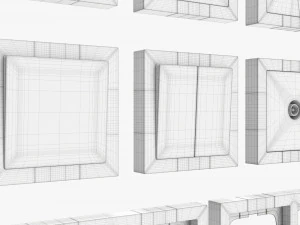 Conjunto de molduras de sa&iacute;da UE EUA Reino Unido Preto Modelo 3D
