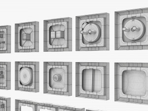 Outlet Frame Set EU US UK Black 3D Модель