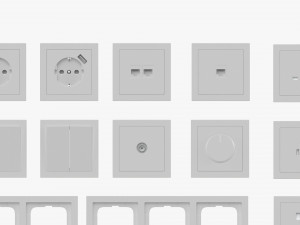 Outlet Frame Set EU US UK White 3D Model