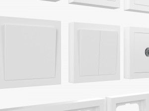 Outlet Frame Set EU US UK White 3D Model