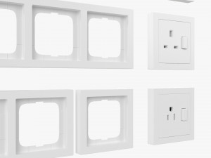 Outlet Frame Set EU US UK White 3D Model