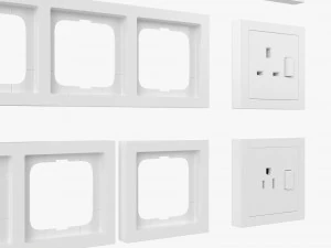 Outlet Frame Set EU US UK White 3D Model