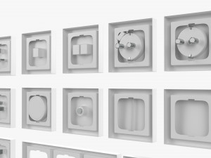 Outlet Frame Set EU US UK White 3D Model