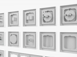 Outlet Frame Set EU US UK White 3D Model