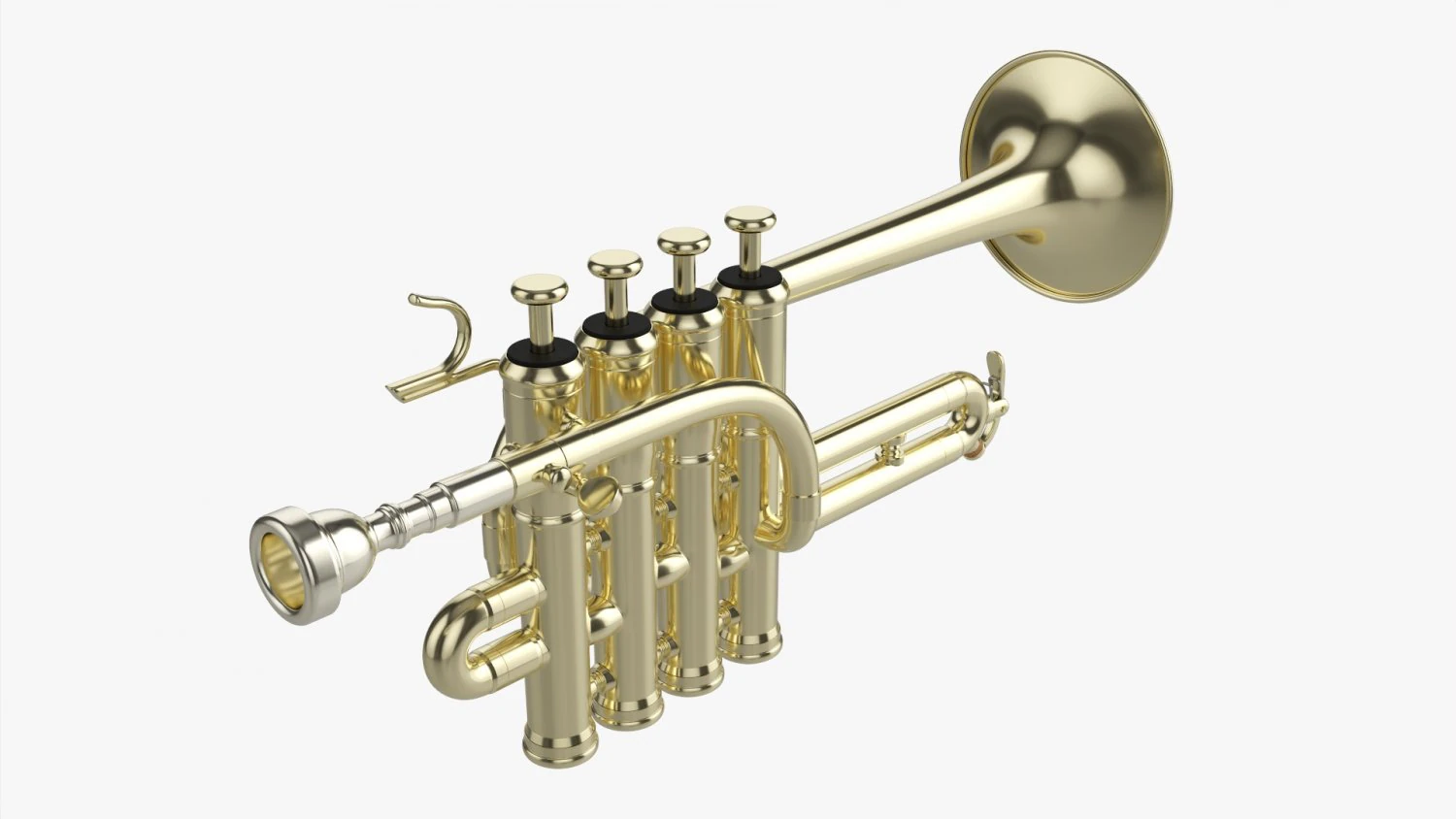 Piccolo Trumpet 3D Model .c4d .max .obj .3ds .fbx .stl .blend 