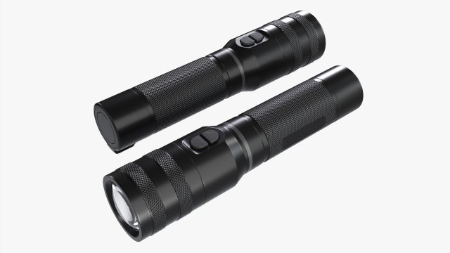 Rechargeable Led Flashlight 01 3D Модель .c4d .max .obj .3ds .fbx .stl .blend 