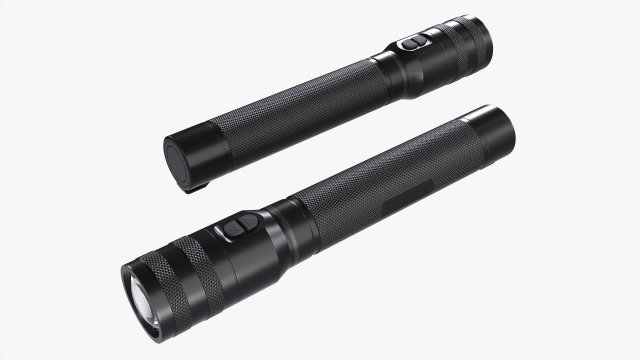 Rechargeable Led Flashlight 02 3D Модель .c4d .max .obj .3ds .fbx .stl .blend 