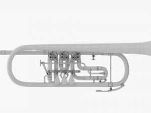 Rotary Valve Trumpet 3D Model