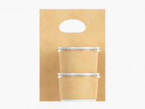 Takeaway Paper Bag And Containers 3D Model