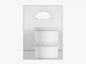 Takeaway Paper Bag And Containers 3D Model