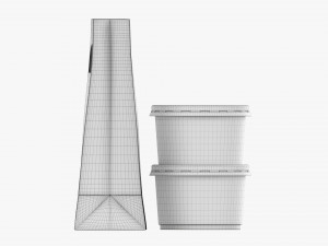 Takeaway Paper Bag And Containers 3D Model