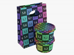 Takeaway Paper Bag And Containers 3D Model
