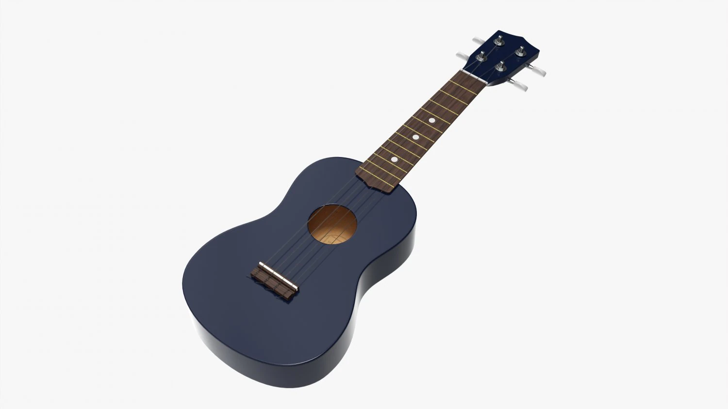 Ukulele Guitar Blue 3D Model .c4d .max .obj .3ds .fbx .stl .blend 
