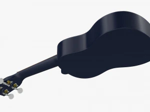 Ukulele Guitar Blue 3D Model
