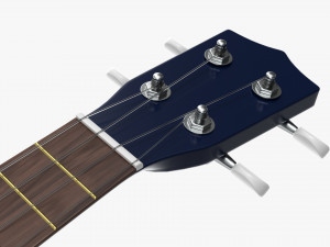 Ukulele Guitar Blue 3D Model