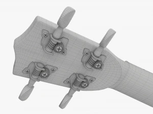 Ukulele Guitar Blue 3D Model