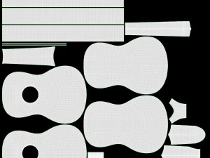 Ukulele Guitar Blue 3D Model