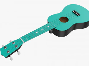Ukulele Guitar Light Blue 3D Model
