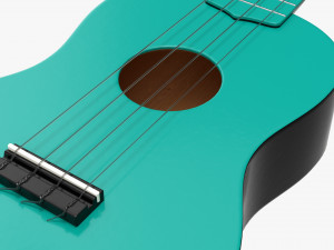 Ukulele Guitar Light Blue 3D Модель