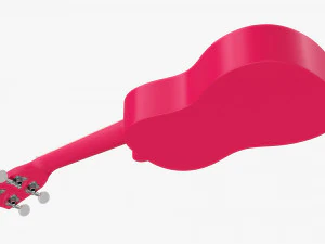 Guitarra Ukulele Rosa Modelo 3D