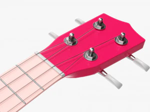 Guitarra Ukulele Rosa Modelo 3D
