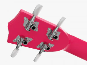 Guitarra Ukulele Rosa Modelo 3D