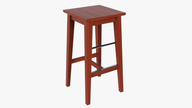 Wooden Bar Stool 3Dモデル .c4d .max .obj .3ds .fbx .stl .blend 