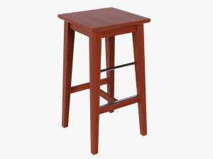 लकड़ी का बार स्टूल 3D मॉडल