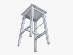 Wooden Bar Stool 3Dモデル