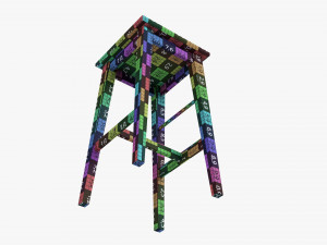 Wooden Bar Stool 3Dモデル