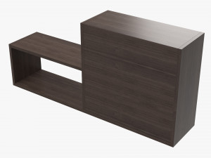 Wooden Suspendable Shelf 05 3D Model