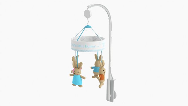 Baby Cot Side Musical Toy Carousel 3D in 3DExport