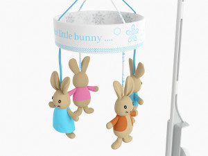Baby Cot Side Musical Toy Carousel 3D Model