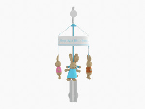 Baby Cot Side Musical Toy Carousel 3D Model