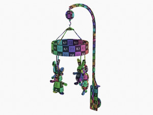 Baby Cot Side Musical Toy Carousel 3D Model