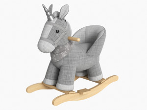 Baby Unicorn Rocking Chair 01 3D Model