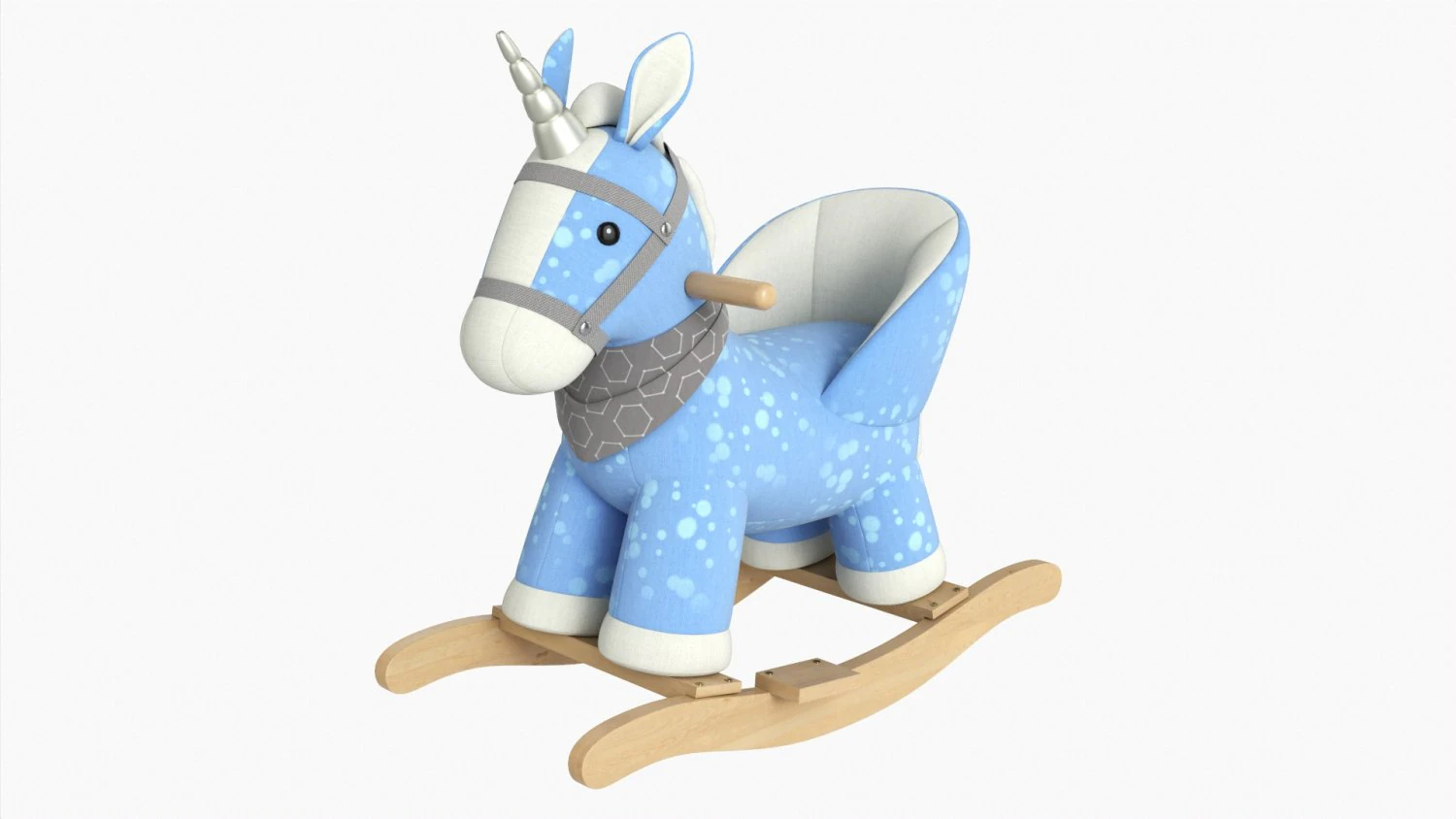 Baby Unicorn Rocking Chair 02 3D Model .c4d .max .obj .3ds .fbx .stl .blend