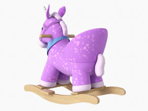 Baby Unicorn Rocking Chair 03 3D Model
