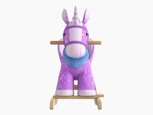 Baby Unicorn Rocking Chair 03 3D Model