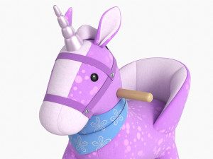 Baby Unicorn Rocking Chair 03 3D Model