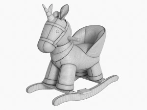 Baby Unicorn Rocking Chair 03 3D Model