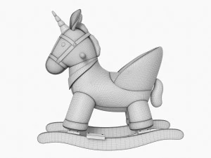 Baby Unicorn Rocking Chair 03 3D Model