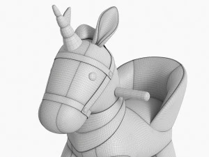 Baby Unicorn Rocking Chair 03 3D Model
