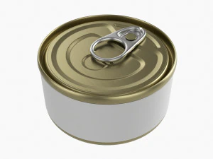 Canned Food Round Tin Metal Aluminum Can 013 3D Model