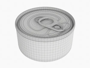 Canned Food Round Tin Metal Aluminum Can 013 3D Model