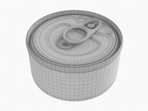 Canned Food Round Tin Metal Aluminum Can 013 3D Model